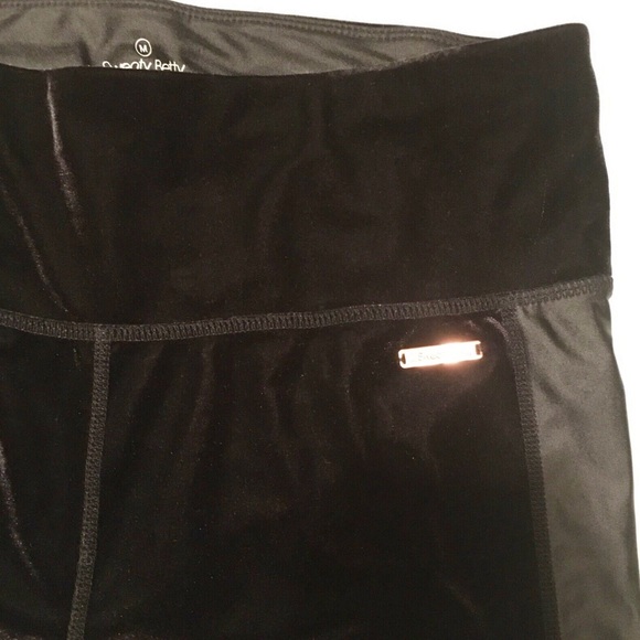 Sweaty Betty Legging Black Velvet Fashion Velour High Rise Pant Tuxedo Pull On M - Picture 10 of 16